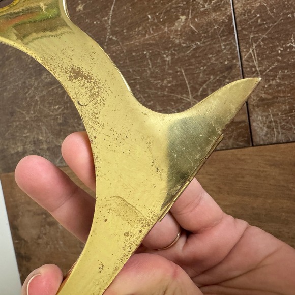 Solid Brass VINTAGE Picture Frame Standing Display Easel Home Decor Accent - Picture 3 of 6